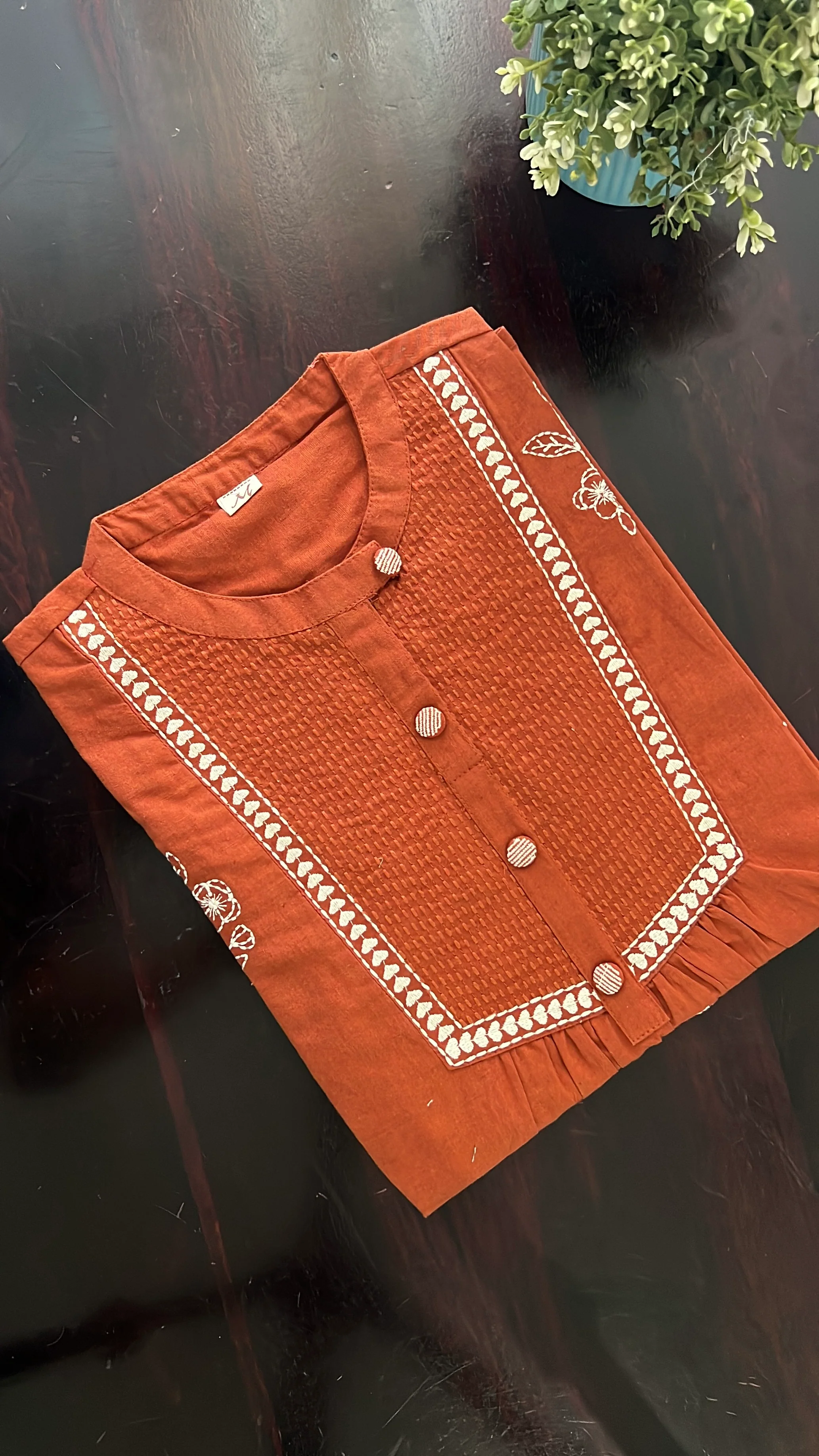 Tarini A-line cotton Embroidered Short Top - Image 18