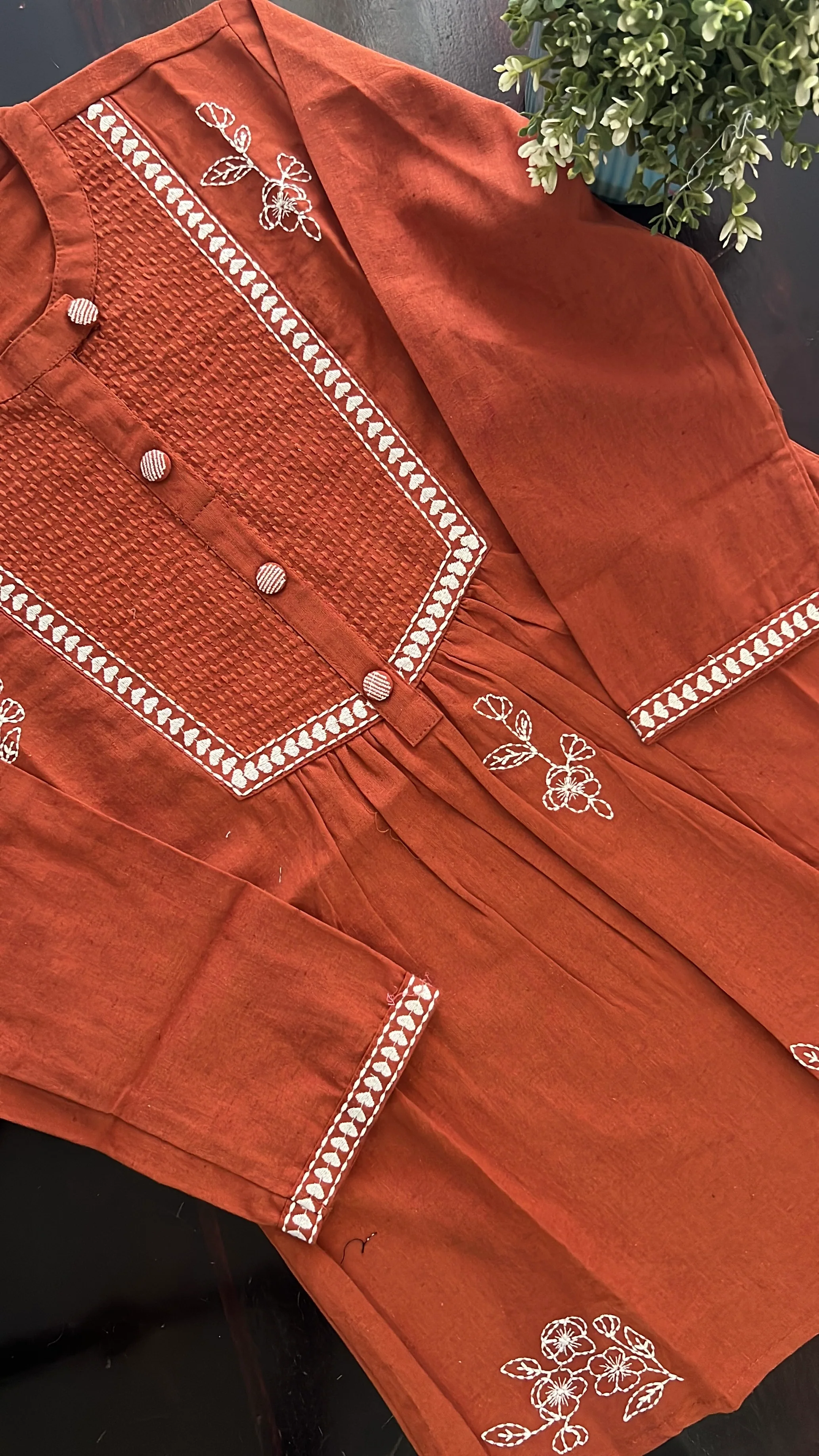 Tarini A-line cotton Embroidered Short Top - Image 20