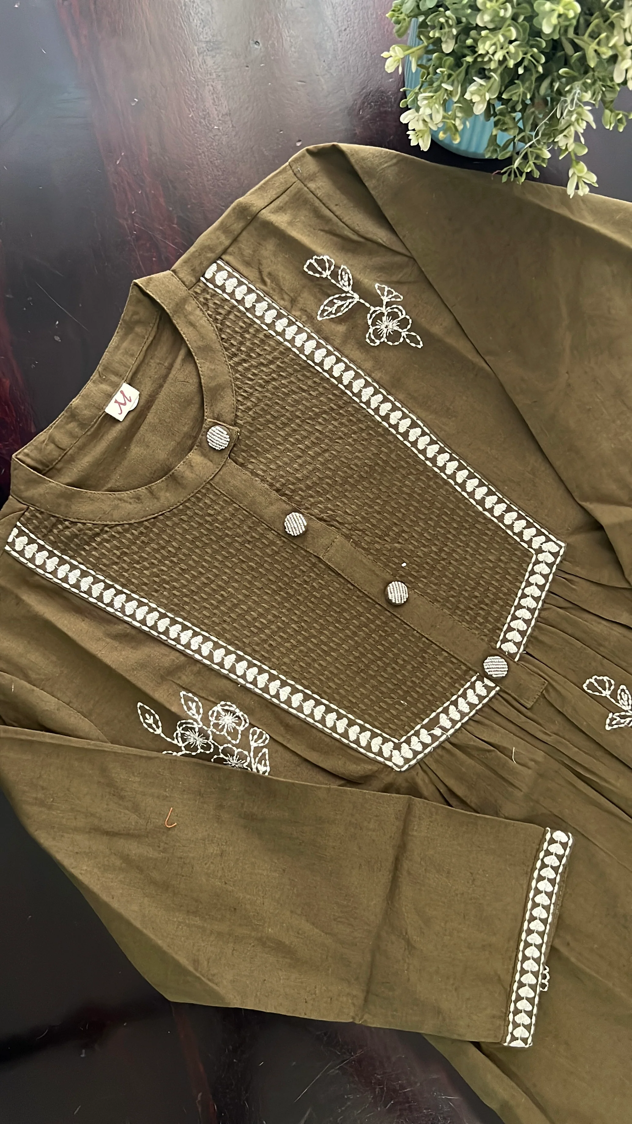 Tarini A-line cotton Embroidered Short Top - Image 4