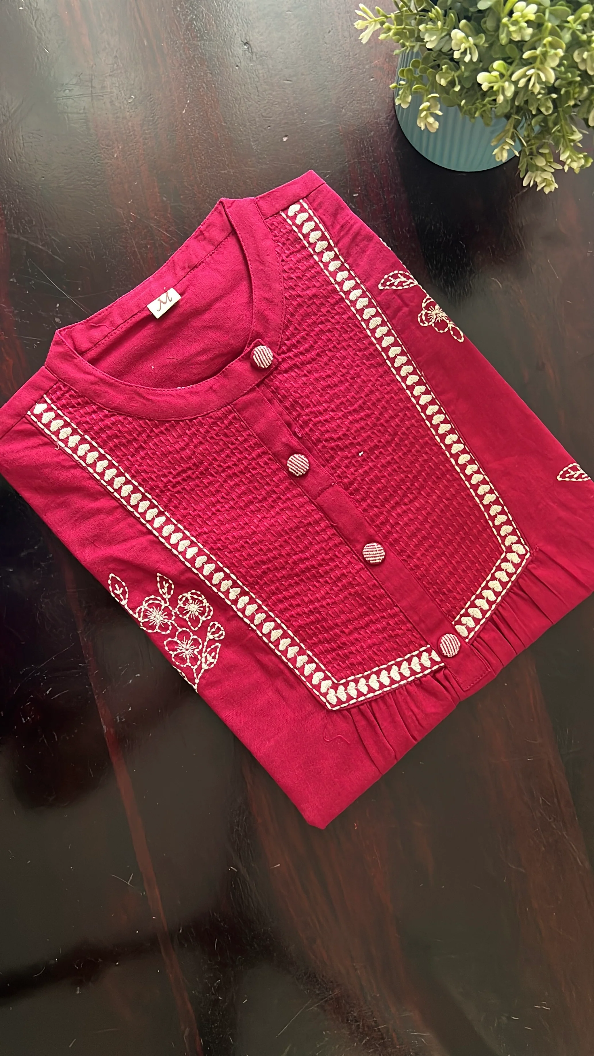 Tarini A-line cotton Embroidered Short Top - Image 8