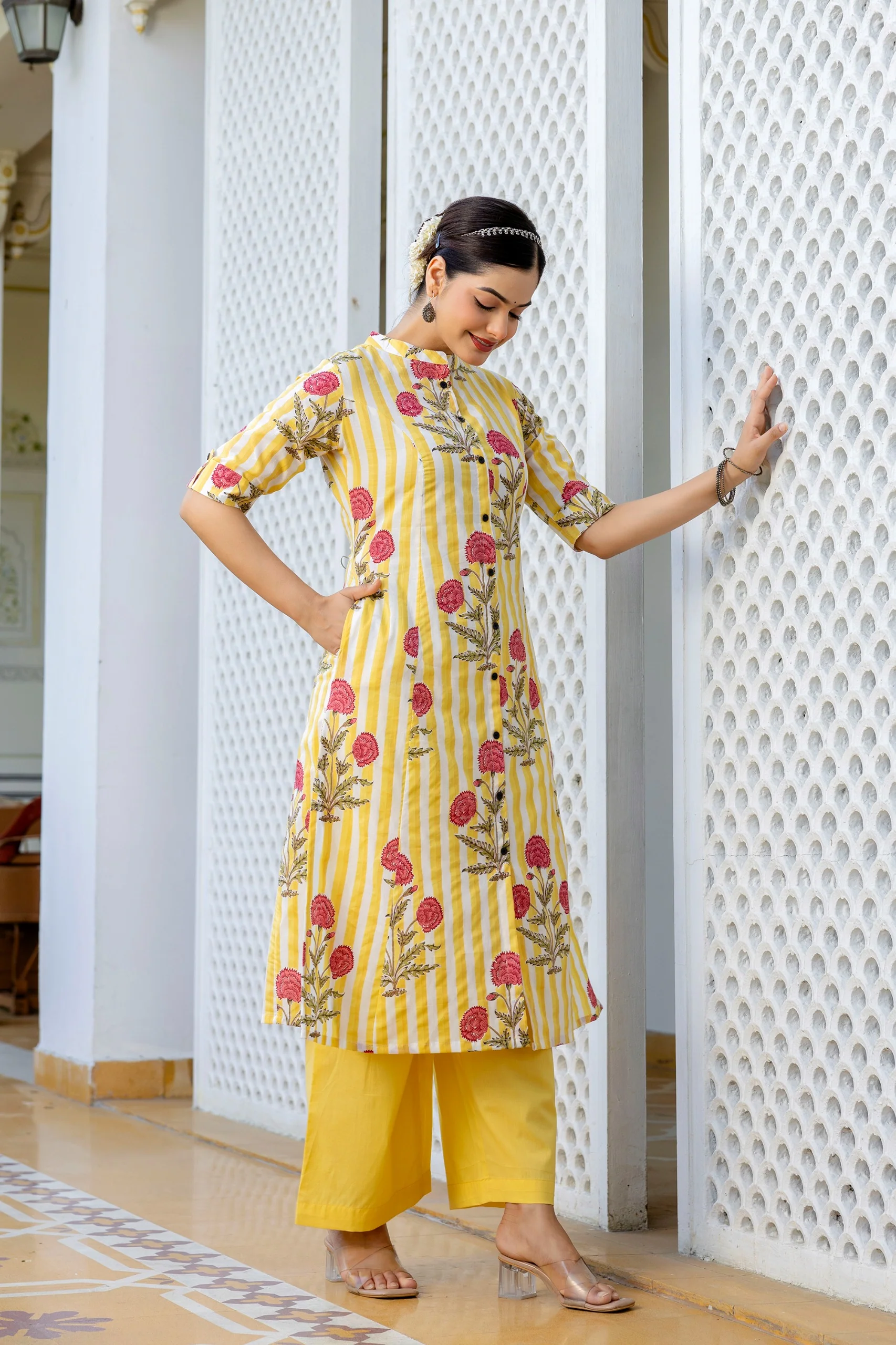 Taru Cotton Floral A-line Casual Coord Set - Image 12