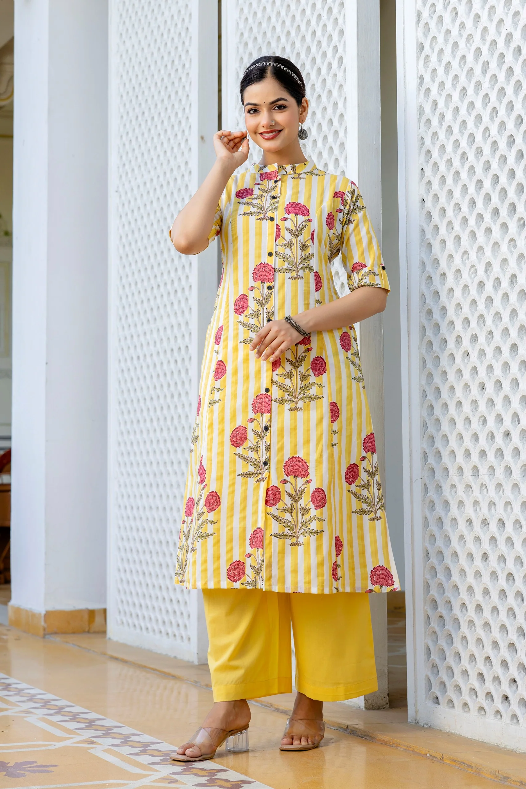 Taru Cotton Floral A-line Casual Coord Set - Image 15