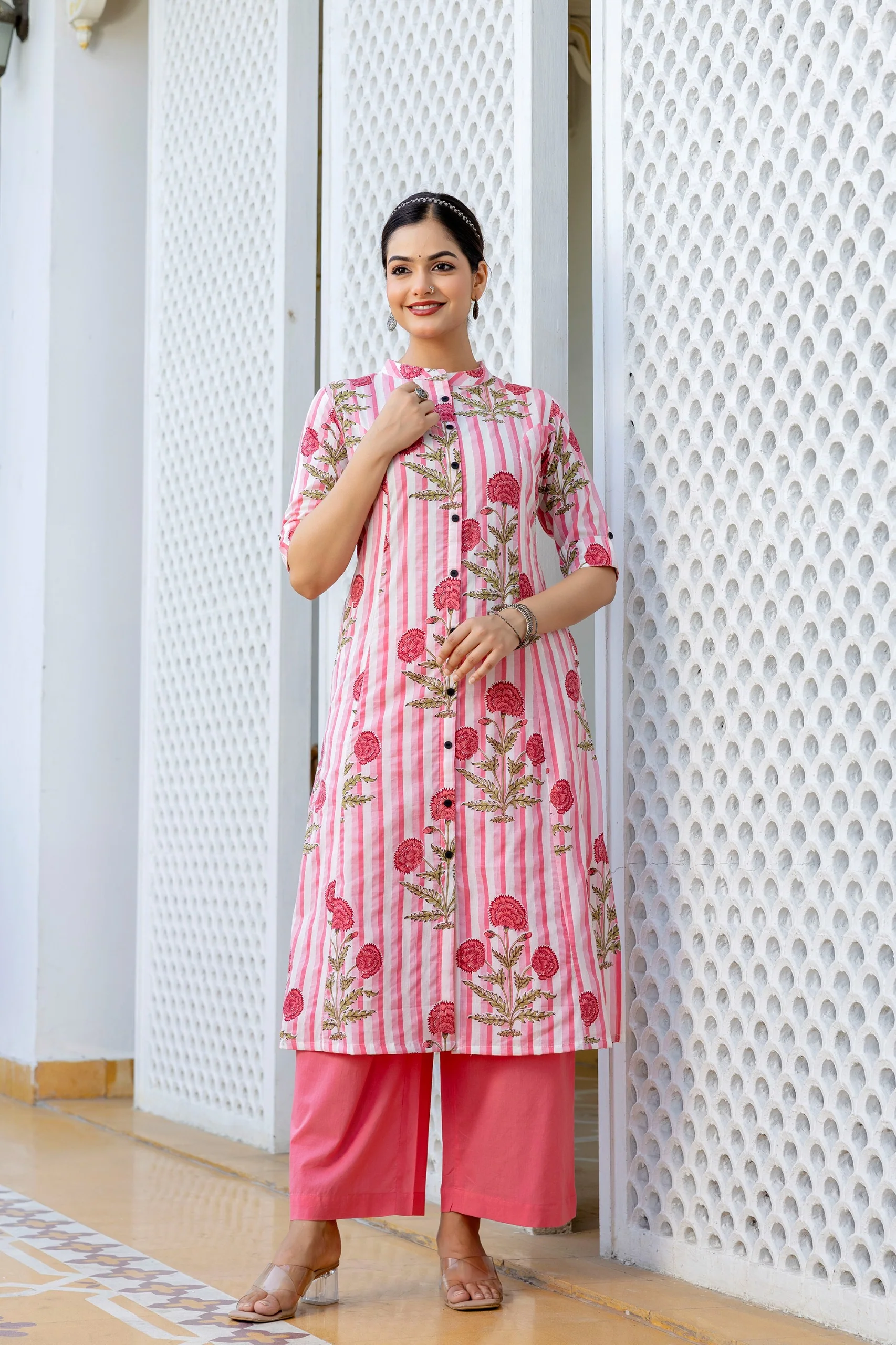 Taru Cotton Floral A-line Casual Coord Set - Image 2