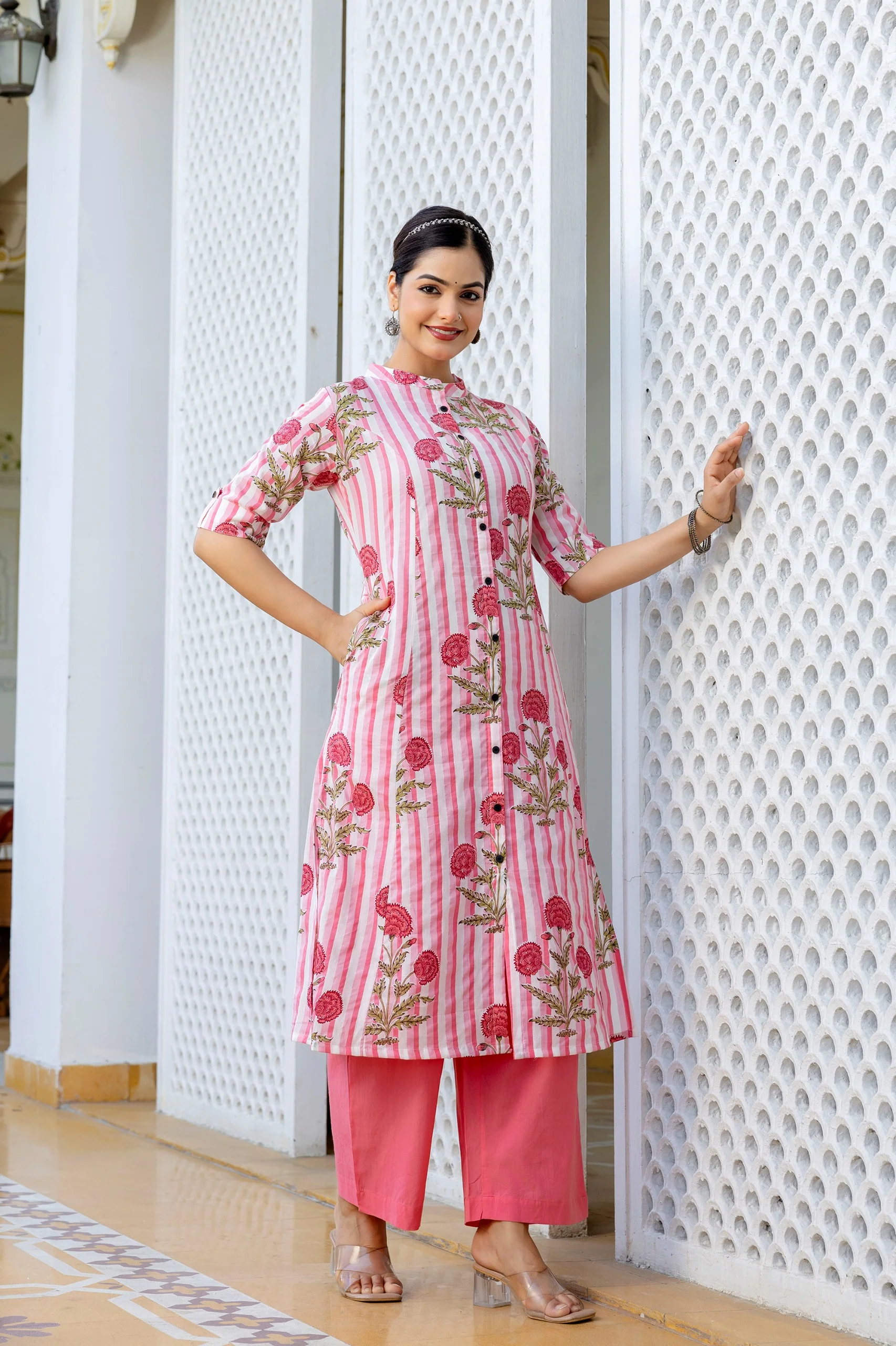 Taru Cotton Floral A-line Casual Coord Set - Image 22