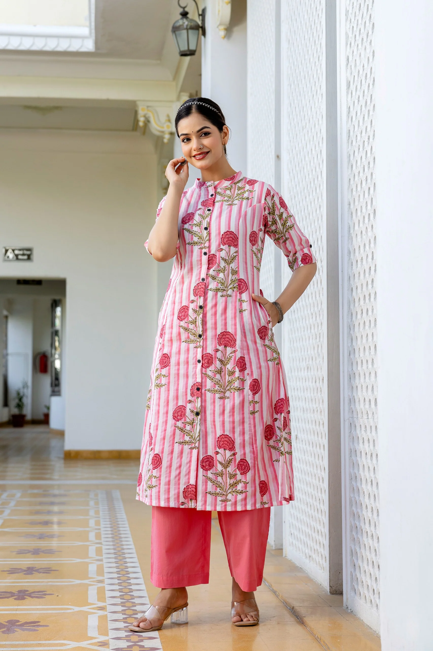 Taru Cotton Floral A-line Casual Coord Set - Image 24
