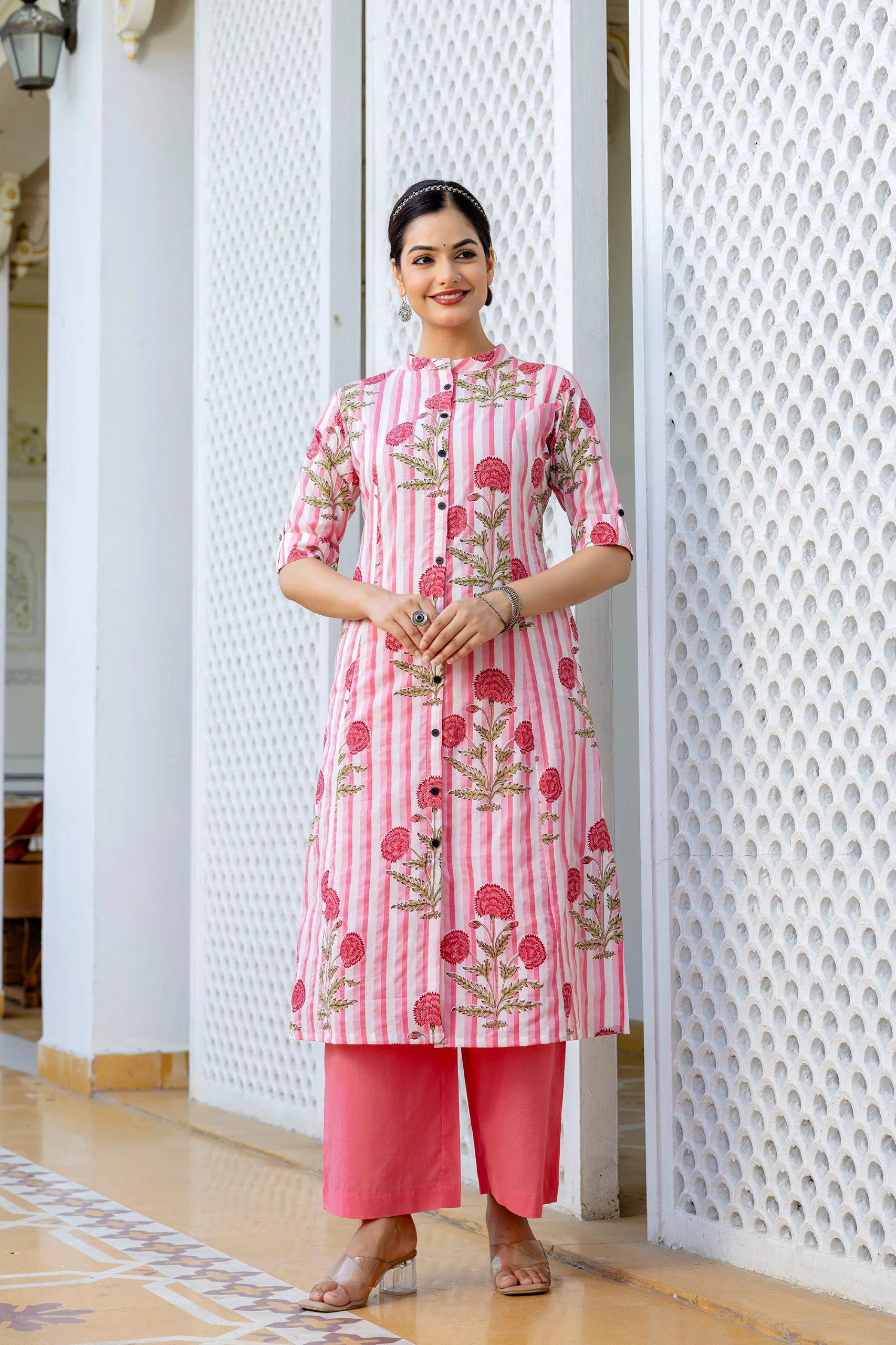 Taru Cotton Floral A-line Casual Coord Set - Image 25