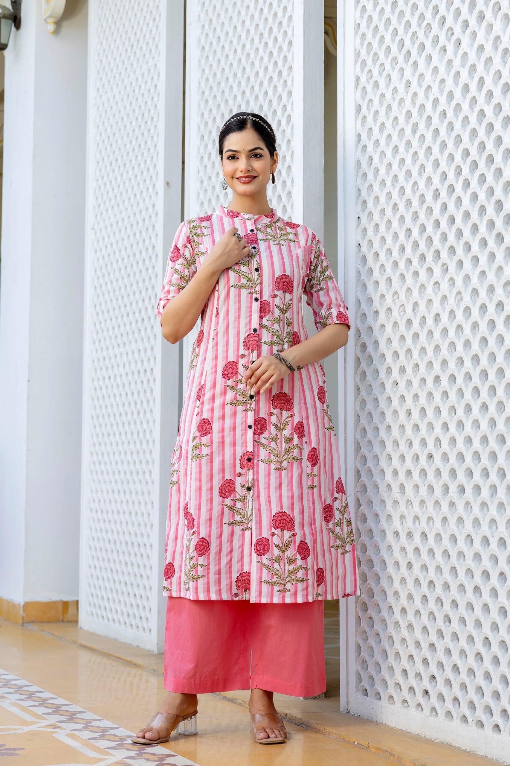 Taru Cotton Floral A-line Casual Coord Set - Image 26
