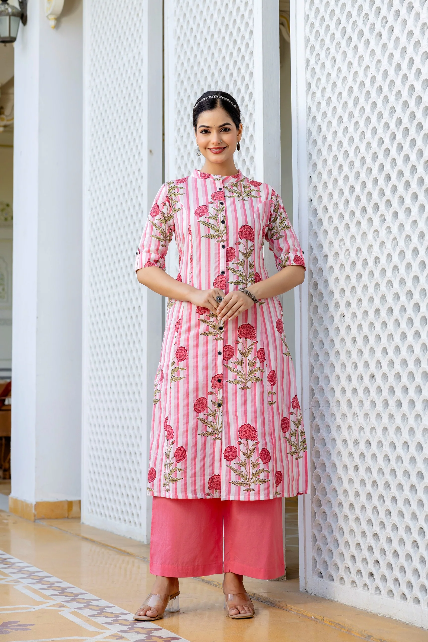 Taru Cotton Floral A-line Casual Coord Set - Image 27