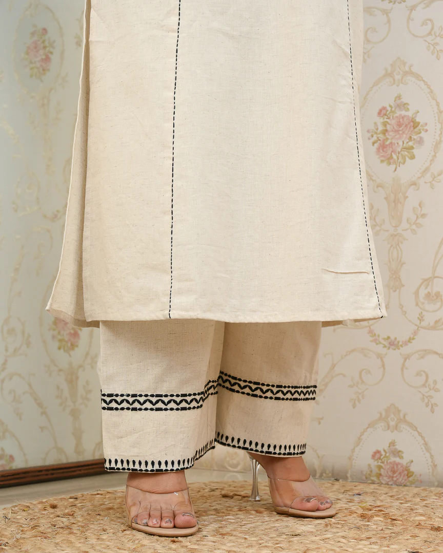 Trusha Cotton Embroidered A-line Plazo Set - Image 5