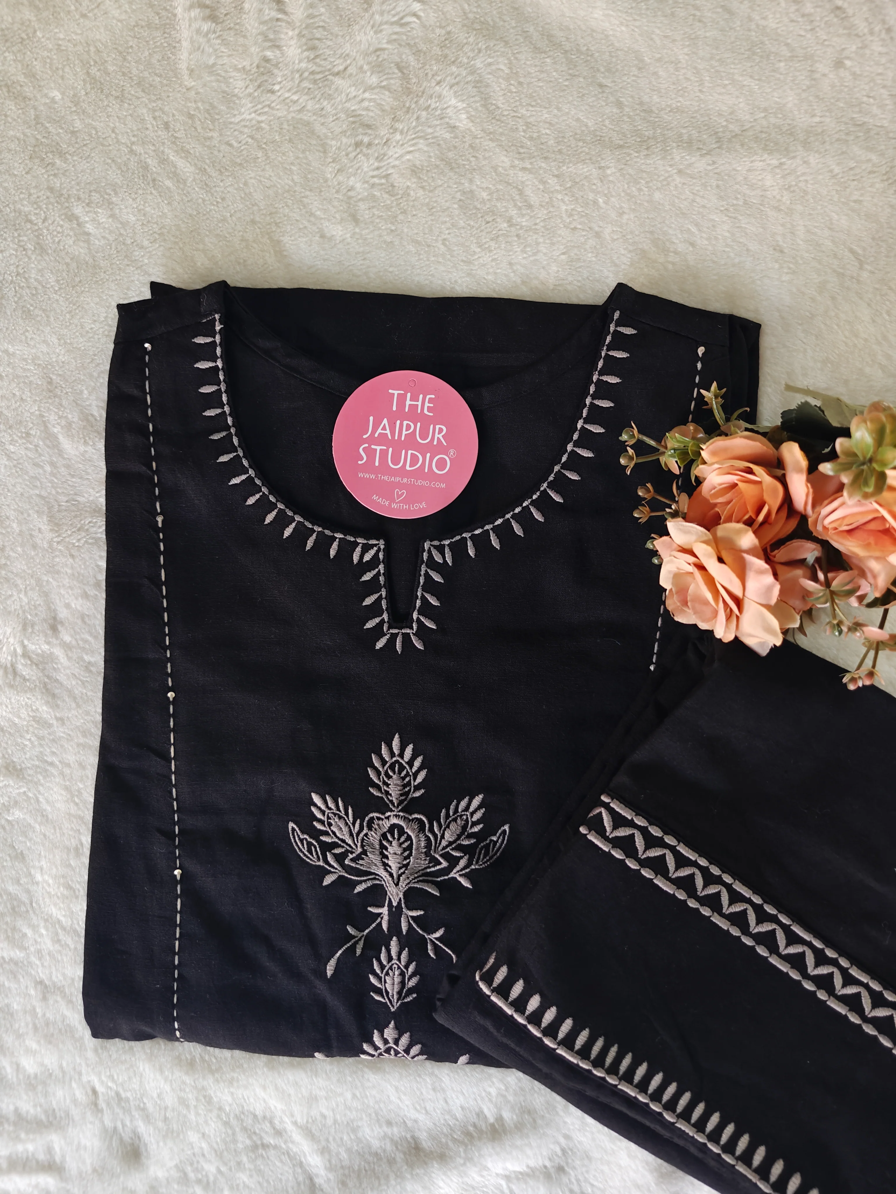Trusha Cotton Embroidered A-line Plazo Set - Image 8