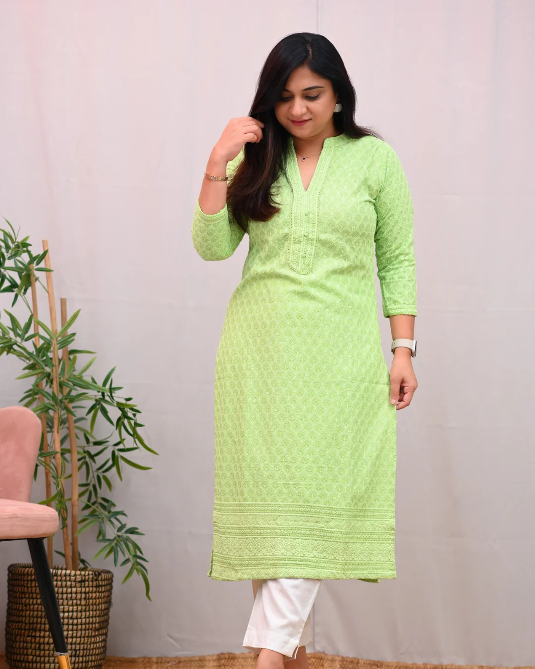 Venus Rayon Chikankari Casual Straight Kurta - Image 10