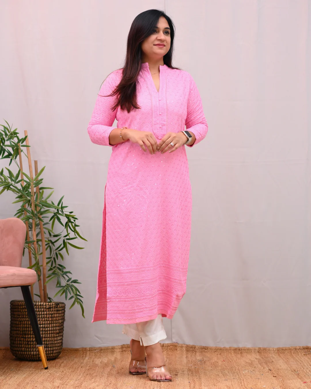 Venus Rayon Chikankari Casual Straight Kurta - Image 6