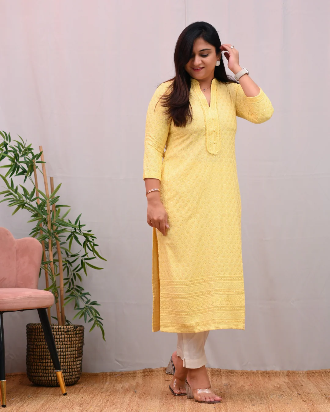 Venus Rayon Chikankari Casual Straight Kurta - Image 9
