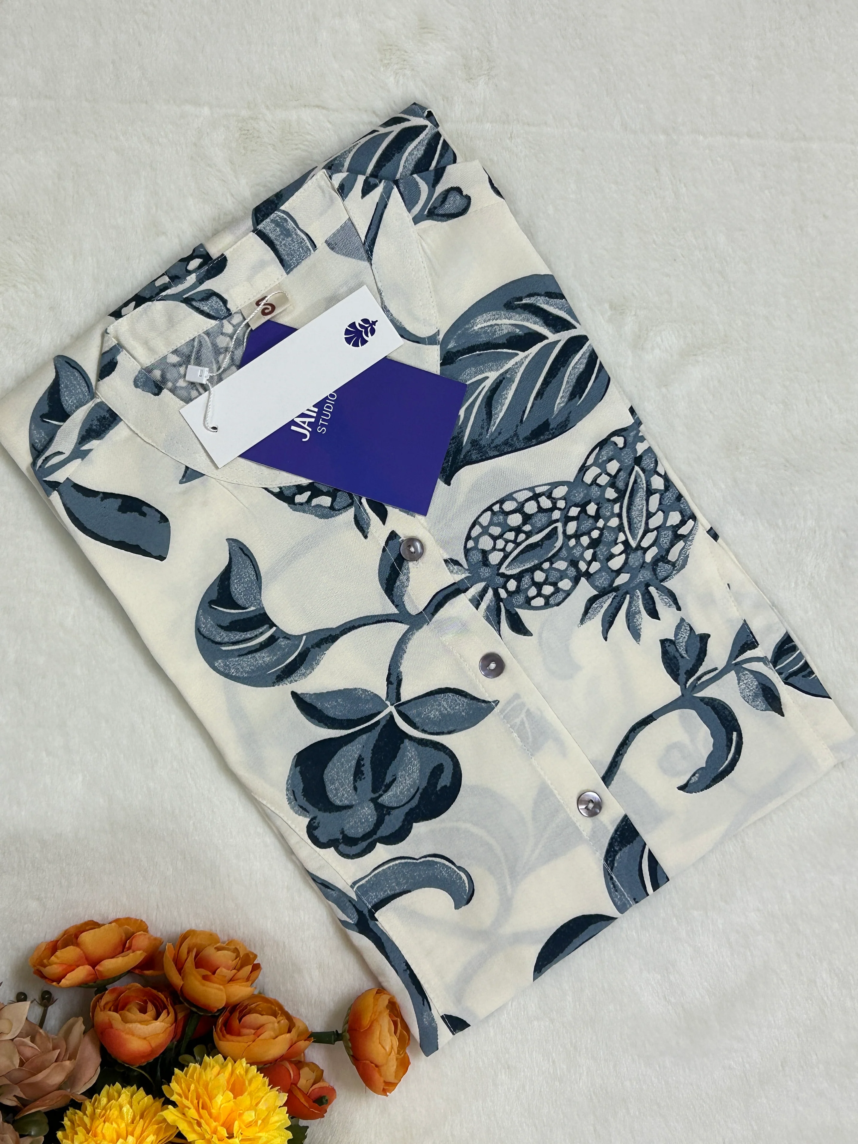 White Breathable Rayon Casual Short Top
