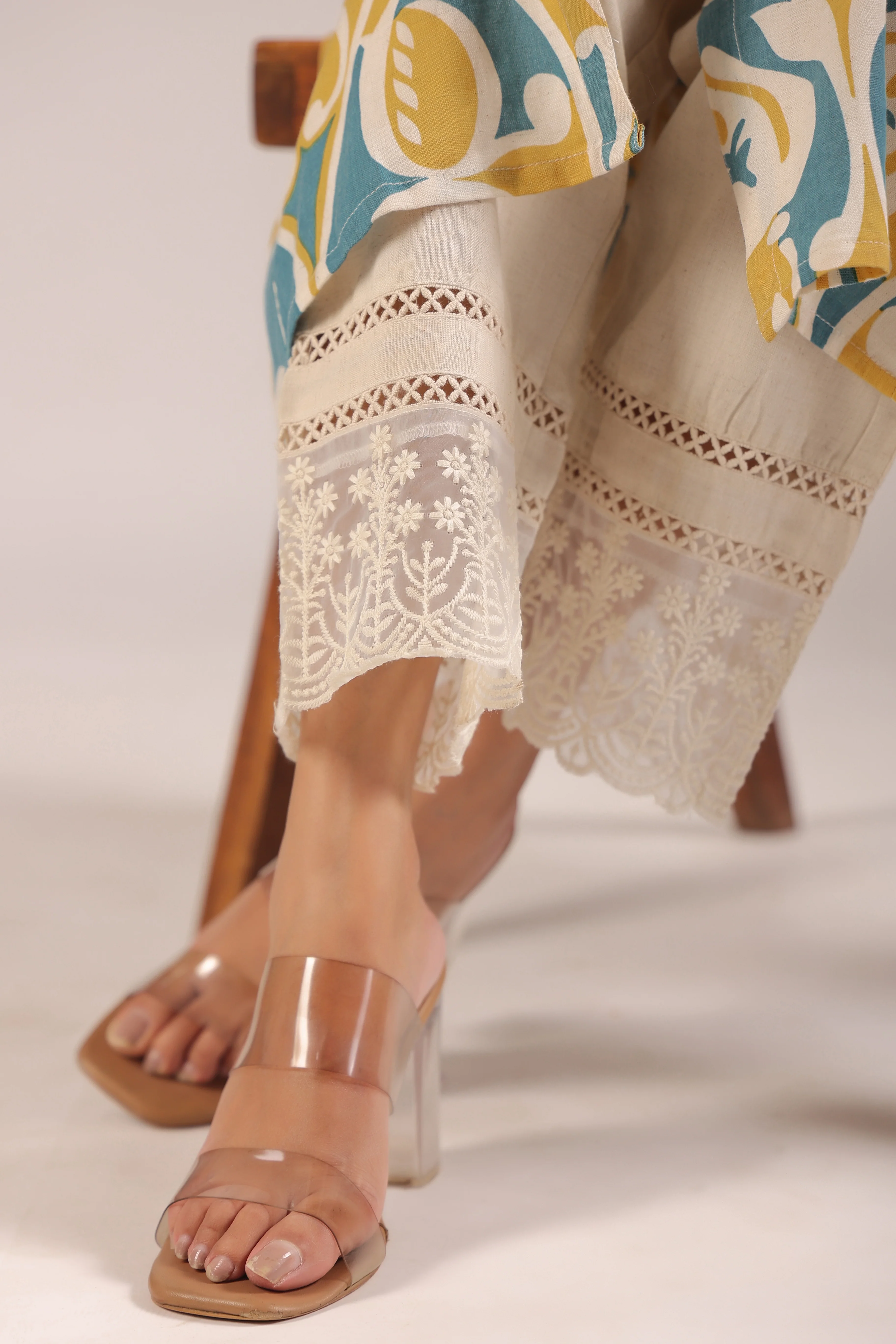 Amber Yellow A-line Cotton casual Pant Set - Image 10