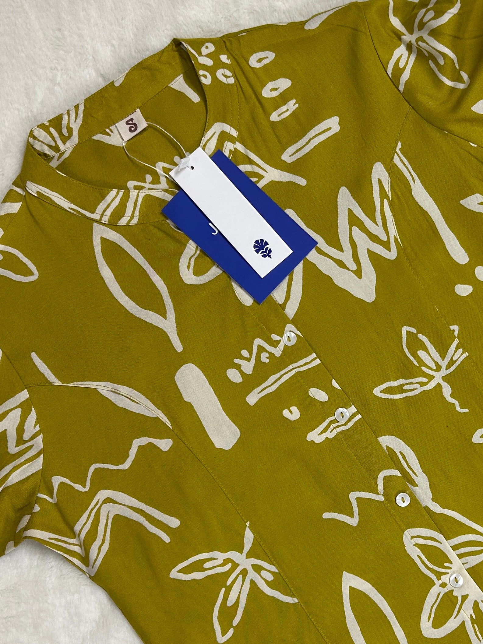 Yellow Breathable Rayon Casual Short Top