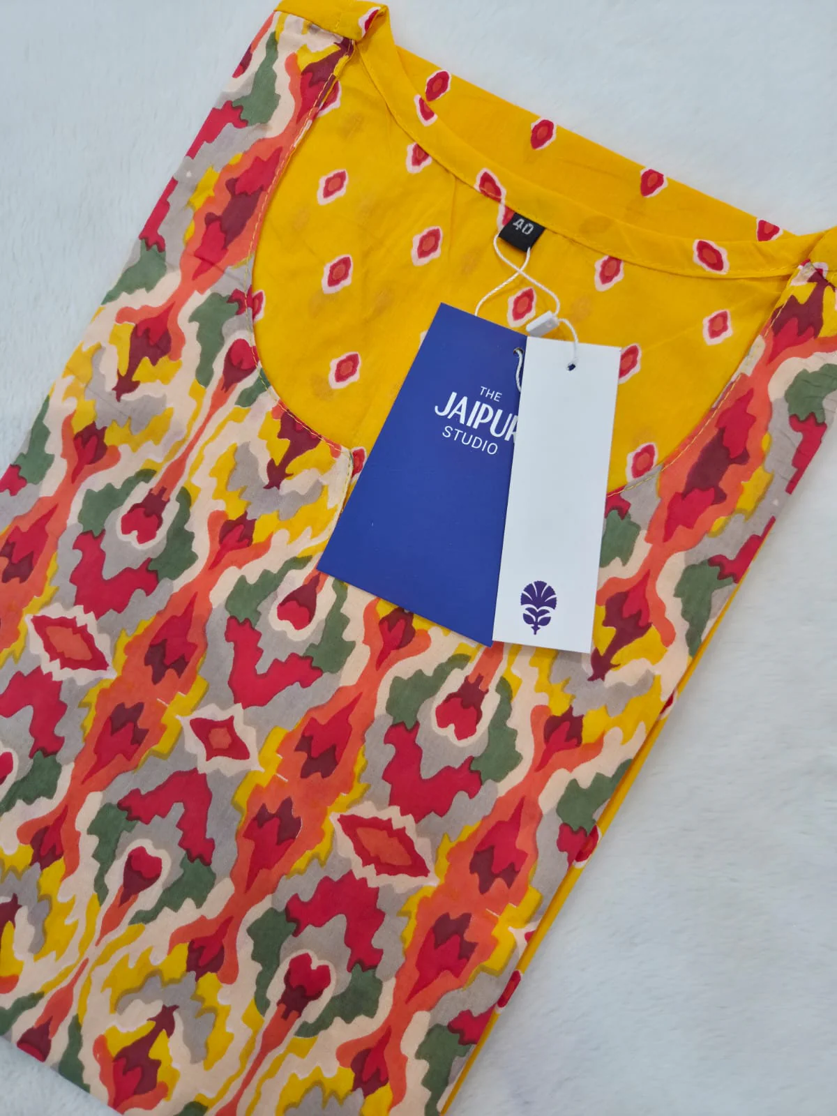 Yellow Casual Cotton Straight Kurta - Image 2