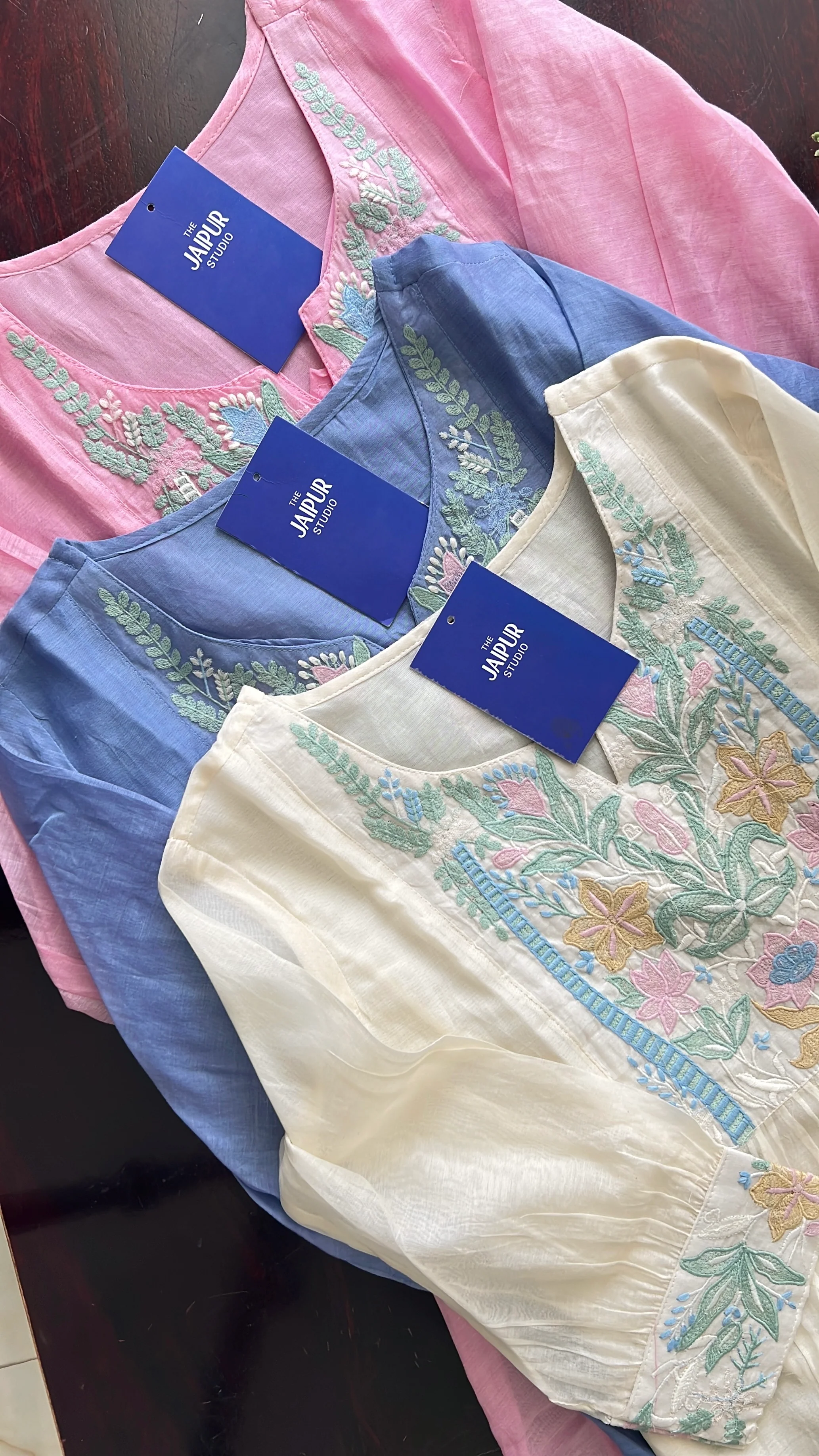 Zainab Chanderi Embroidered A-line pant Set - Image 16