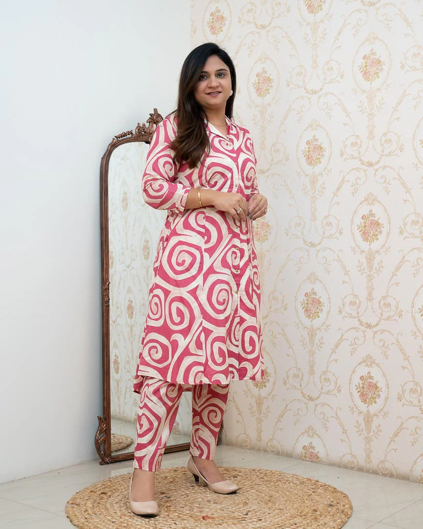 Zaisha Cotton Floral Cotton A-line Coord set - Image 5
