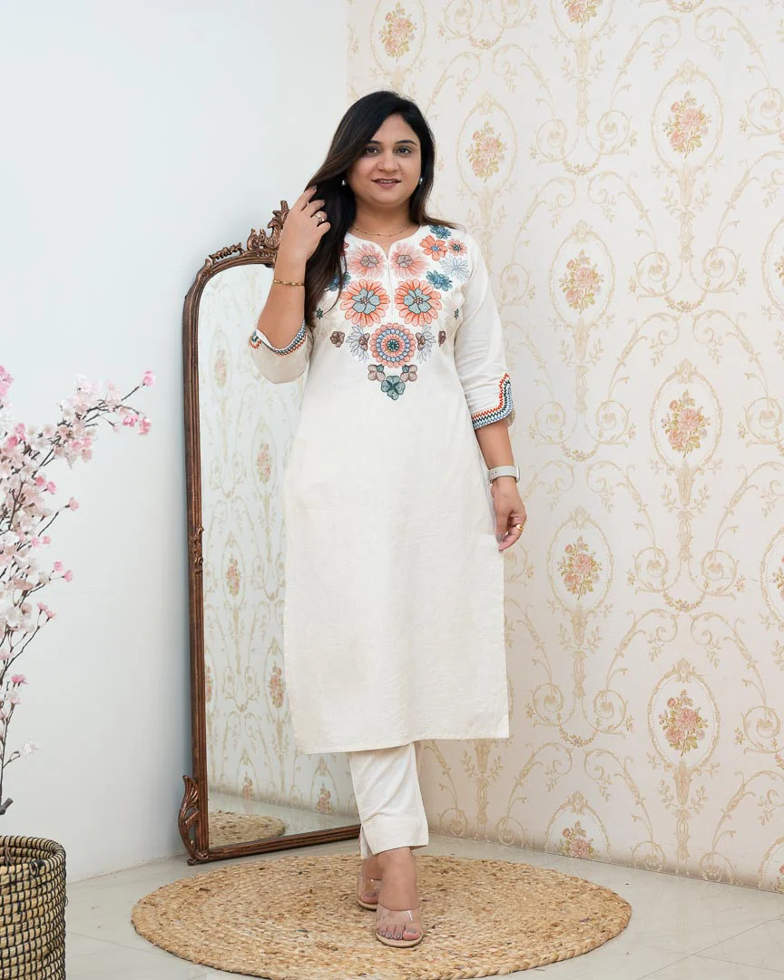 Ziya Cotton Embroidered Pant Set - Image 5