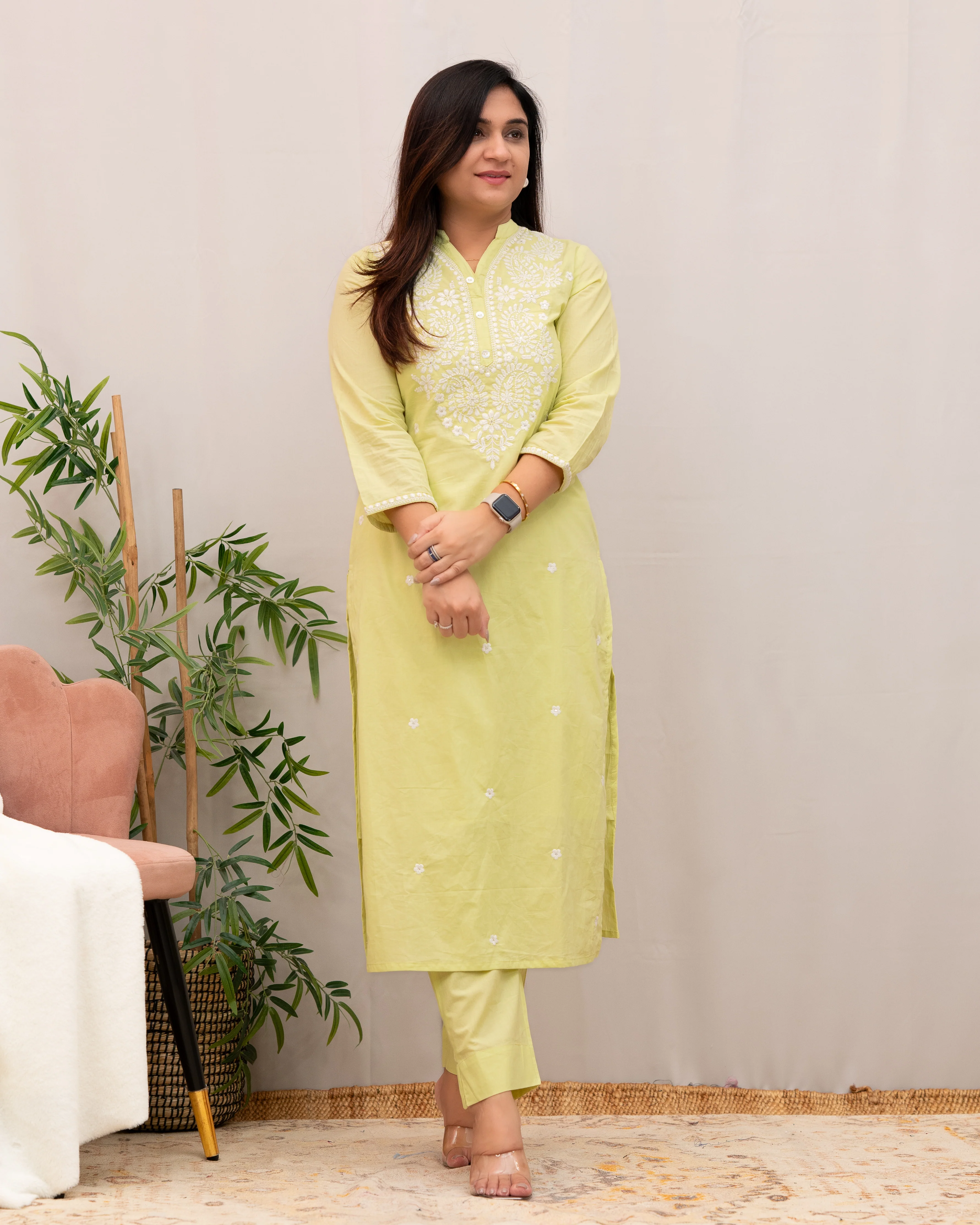 Zubaina Cotton Embroidered Pant Set - Image 13