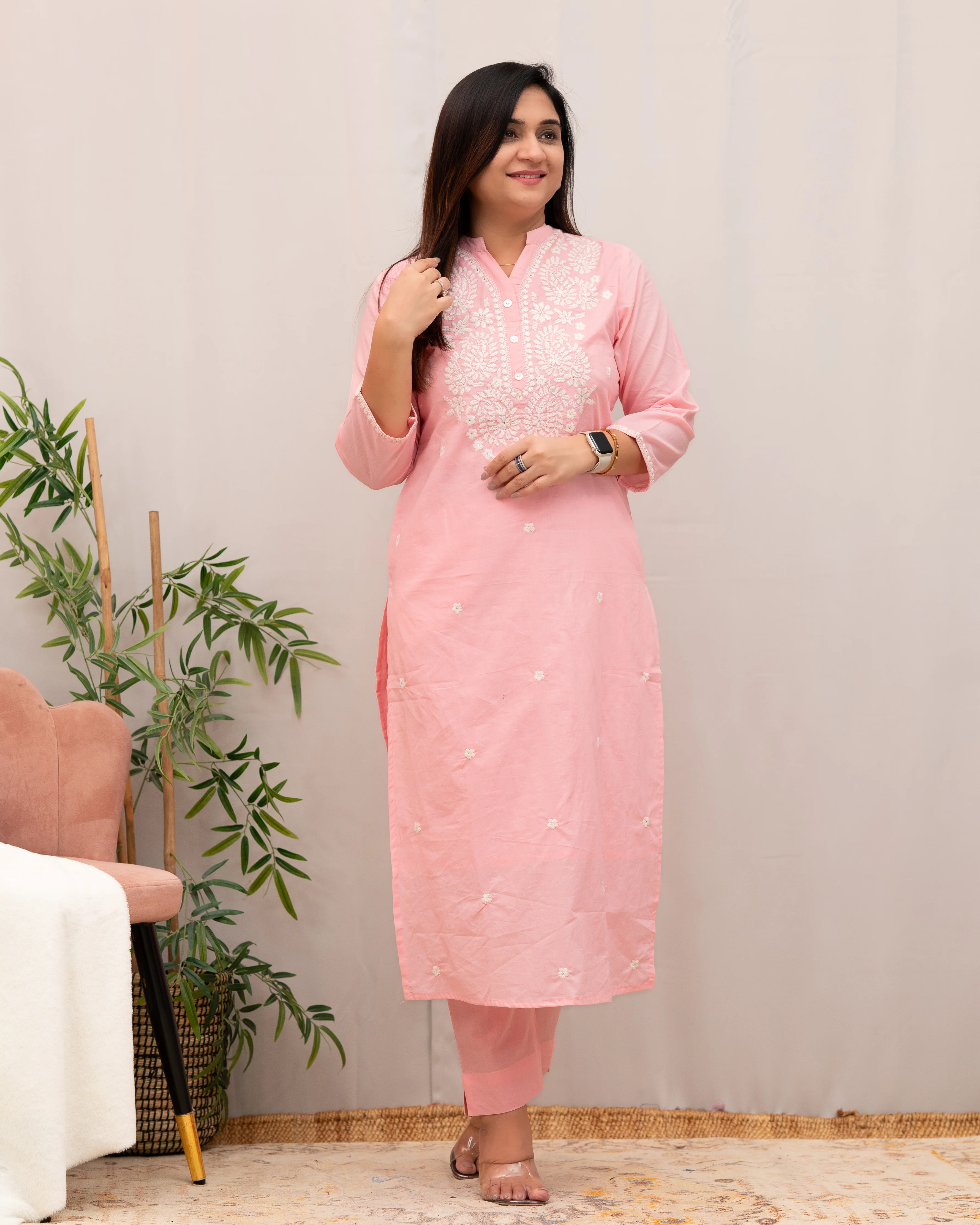 Zubaina Cotton Embroidered Pant Set - Image 18