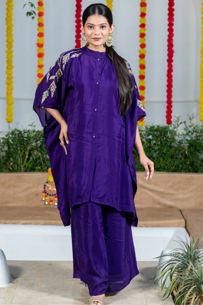Zubeda Premium Chinnon Hand Embroidred Coord Set - Image 3