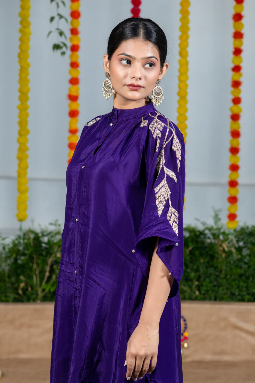 Zubeda Premium Chinnon Hand Embroidred Coord Set - Image 4
