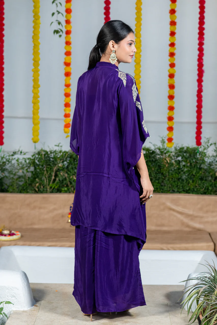 Zubeda Premium Chinnon Hand Embroidred Coord Set - Image 6