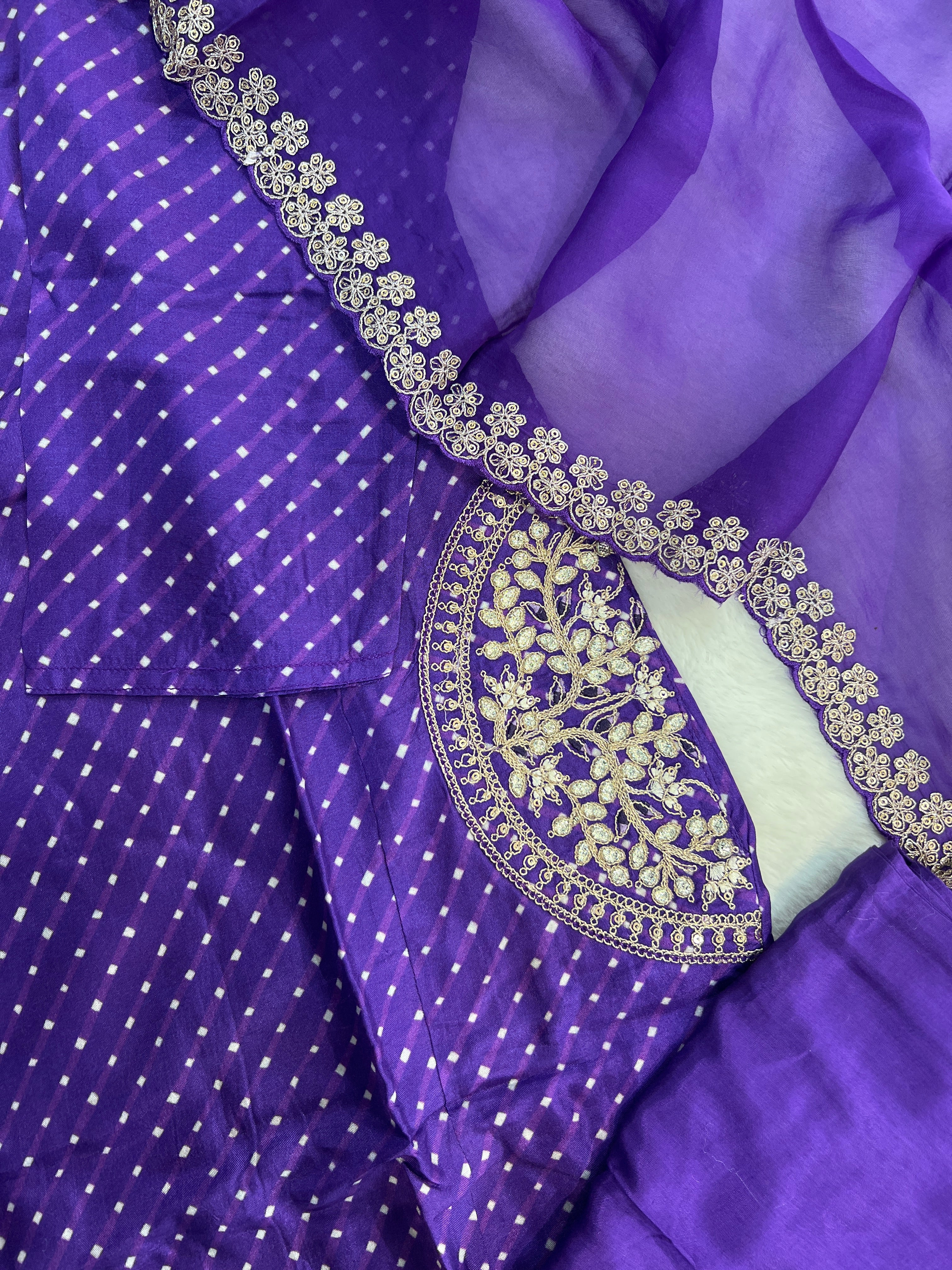 Zyra Bandhani Silk Embroidered Pant Set - Image 20