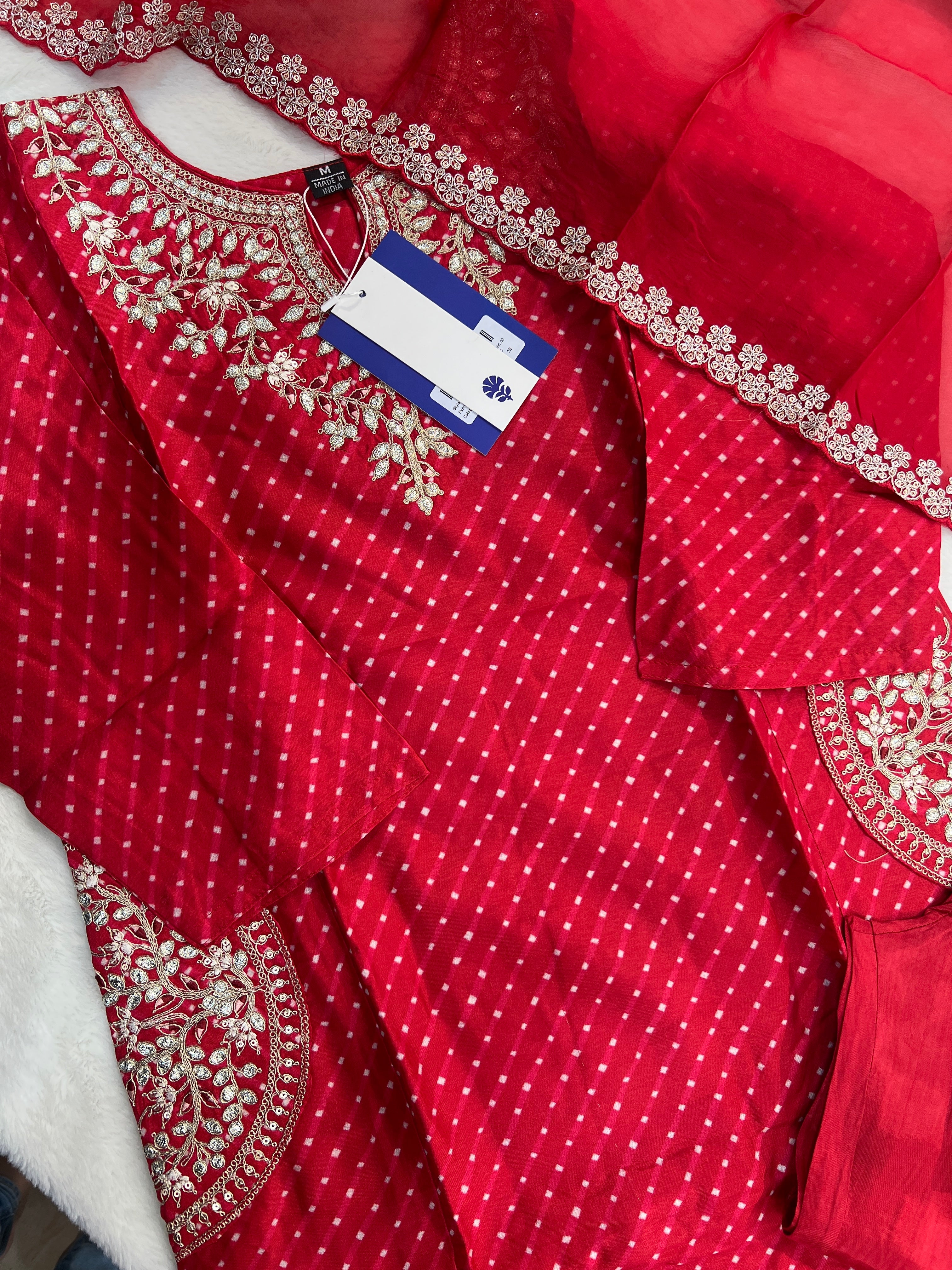 Zyra Bandhani Silk Embroidered Pant Set - Image 8